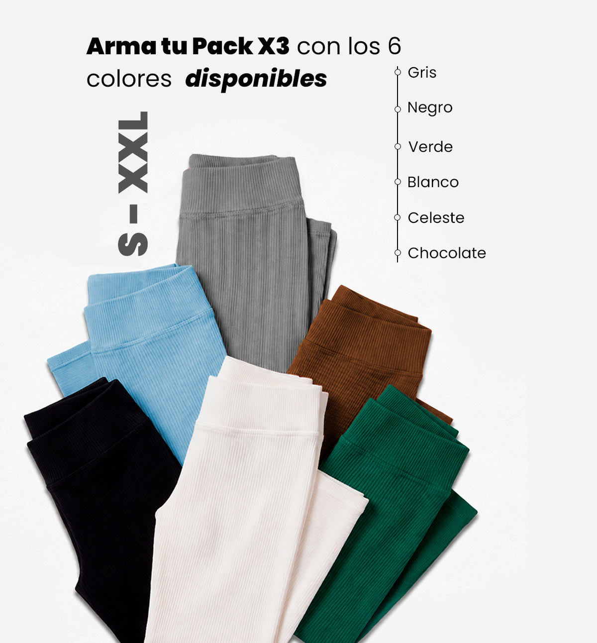 Pack x3 Leggings Semi Moldeadores