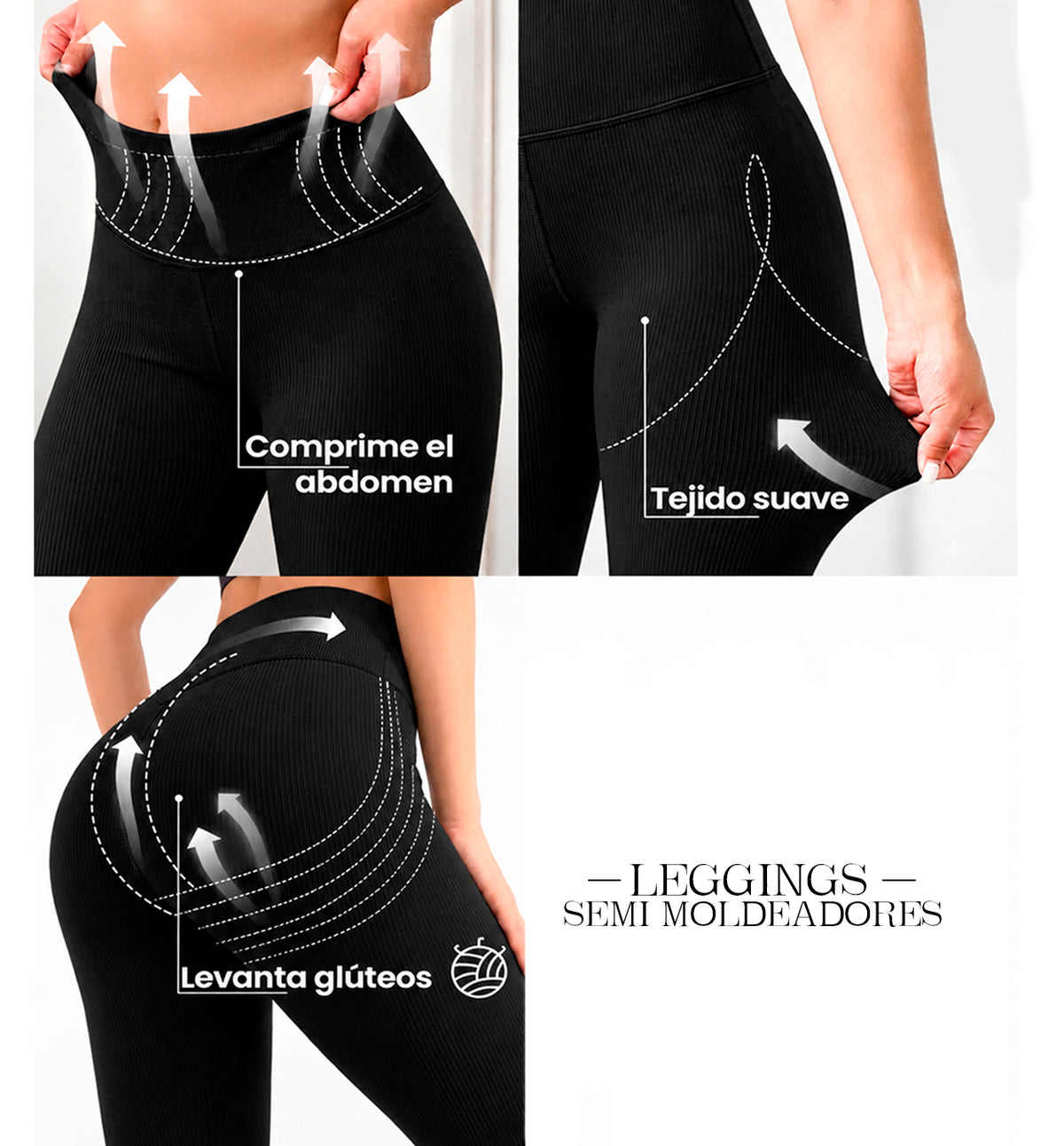 Pack x3 Leggings Semi Moldeadores